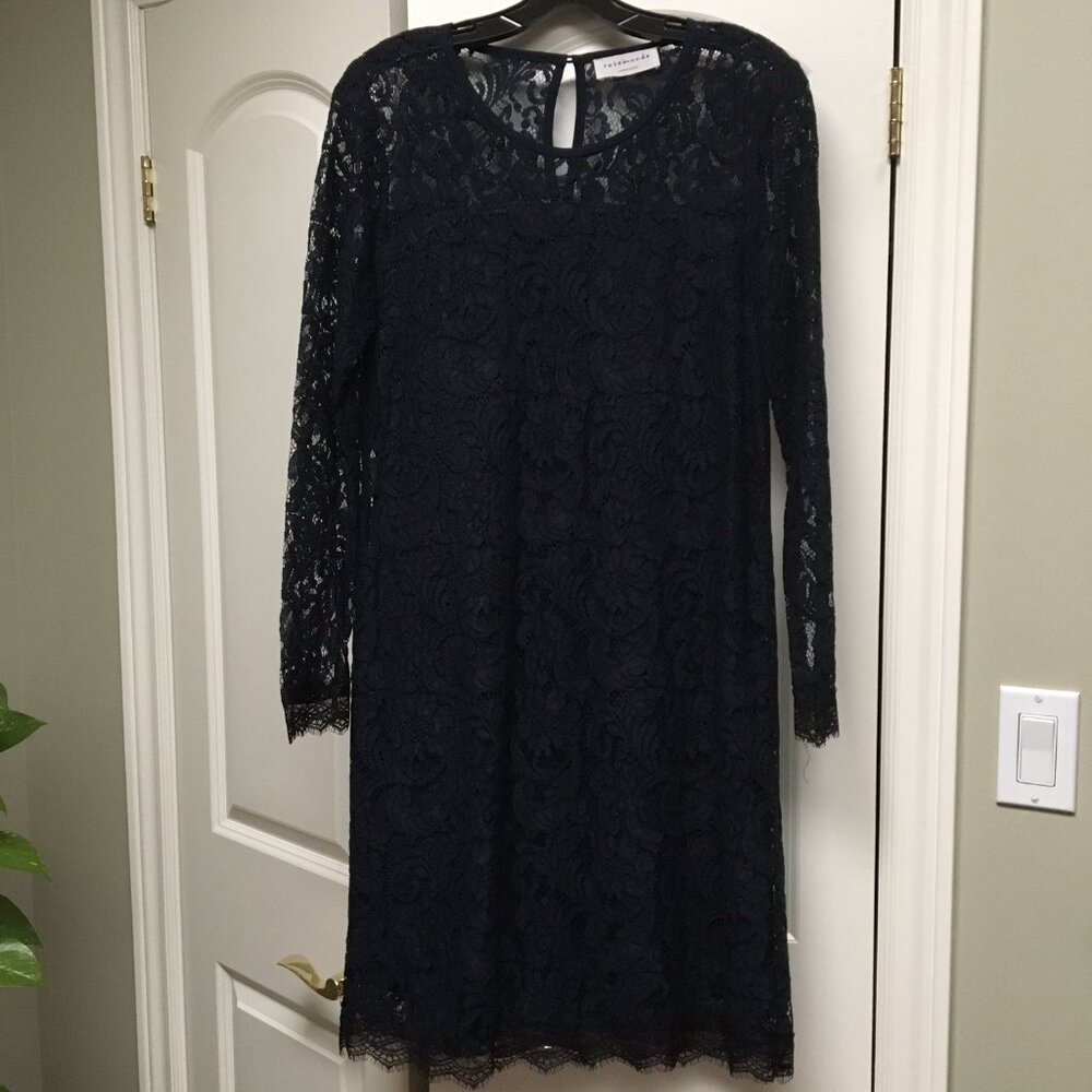 Navy & black guipure lace dress, size DK 36